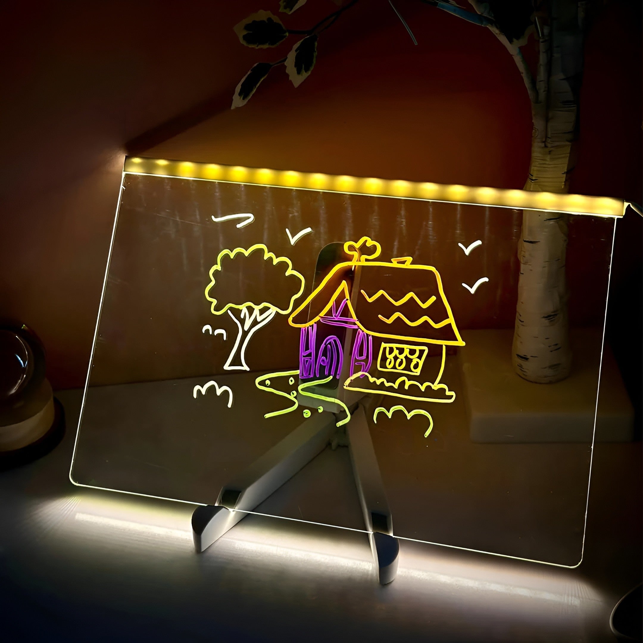 LED Acrylic Glow Board with 7 Neon Pen & Stand