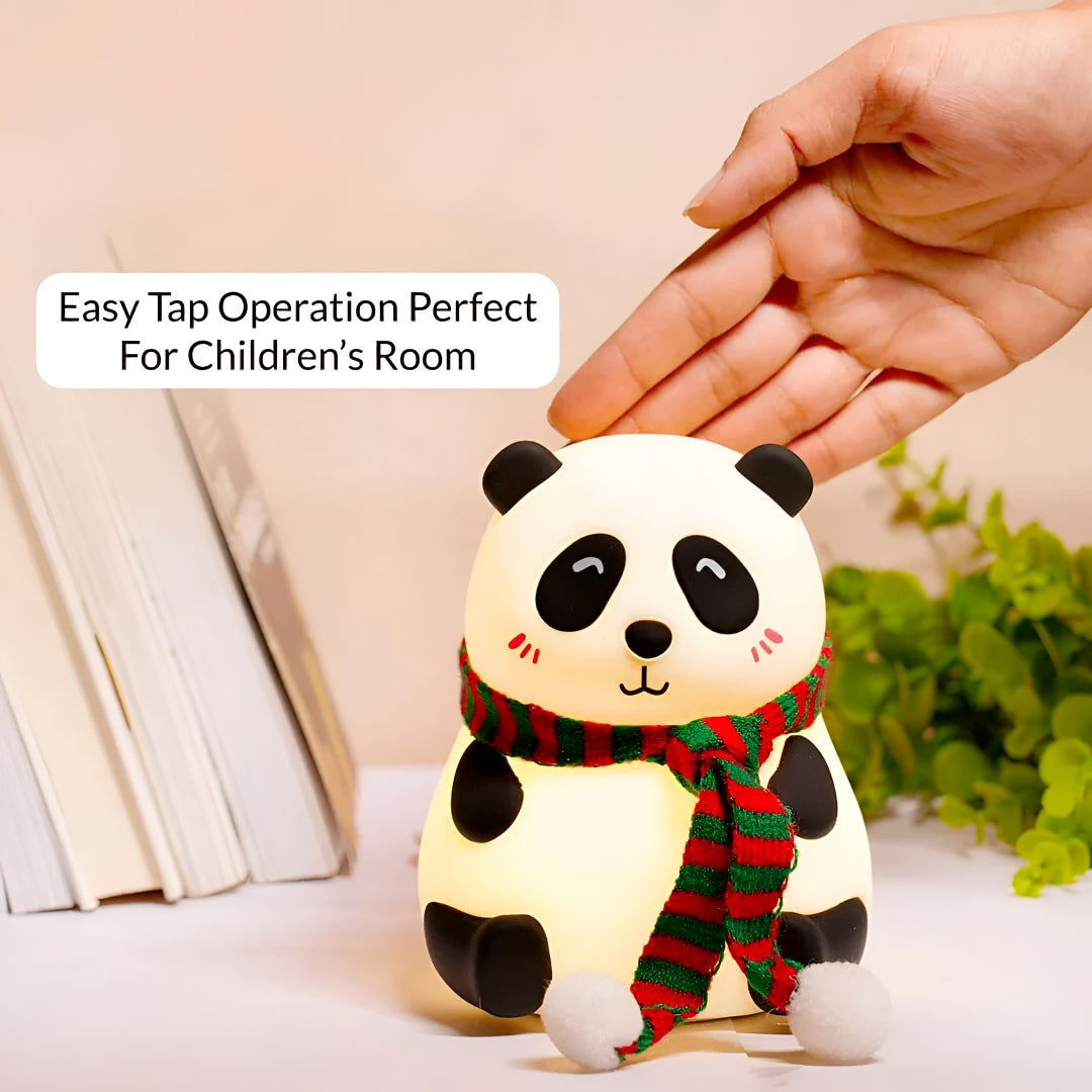 Cute Silicone Panda Lamp With Muffler - Cozy Warm Light