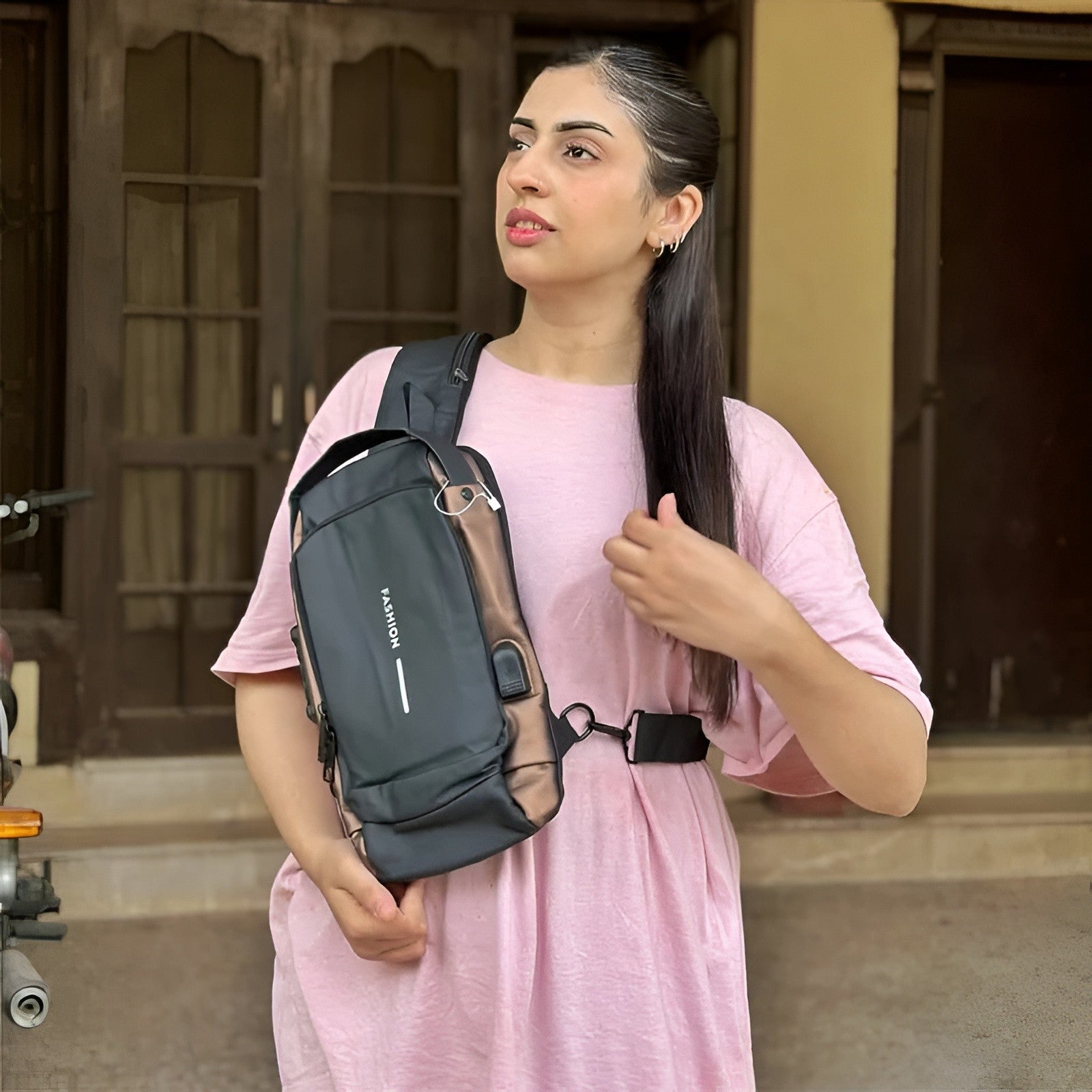 Premium Anti-Theft Sling Bag with Combination Lock & USB