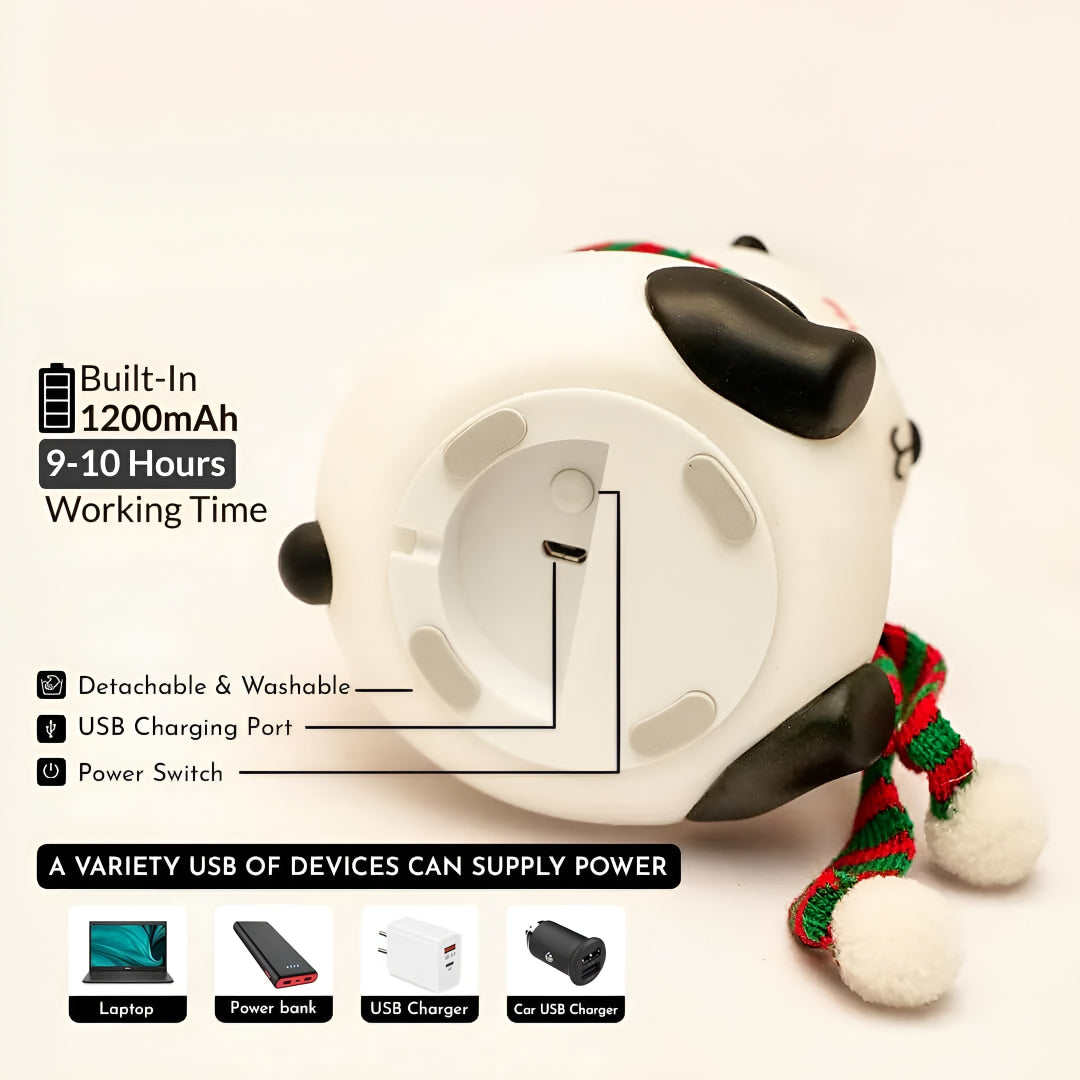 Cute Silicone Panda Lamp With Muffler - Cozy Warm Light