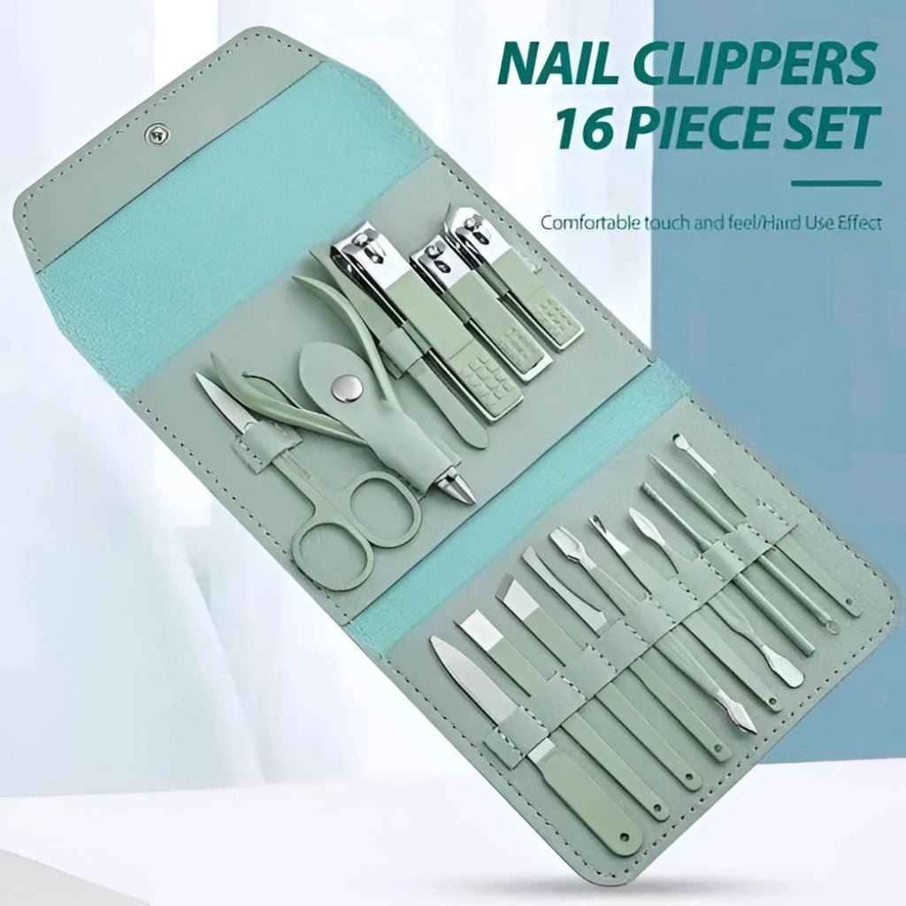 16pcs Nail Grooming Set – Compact Case