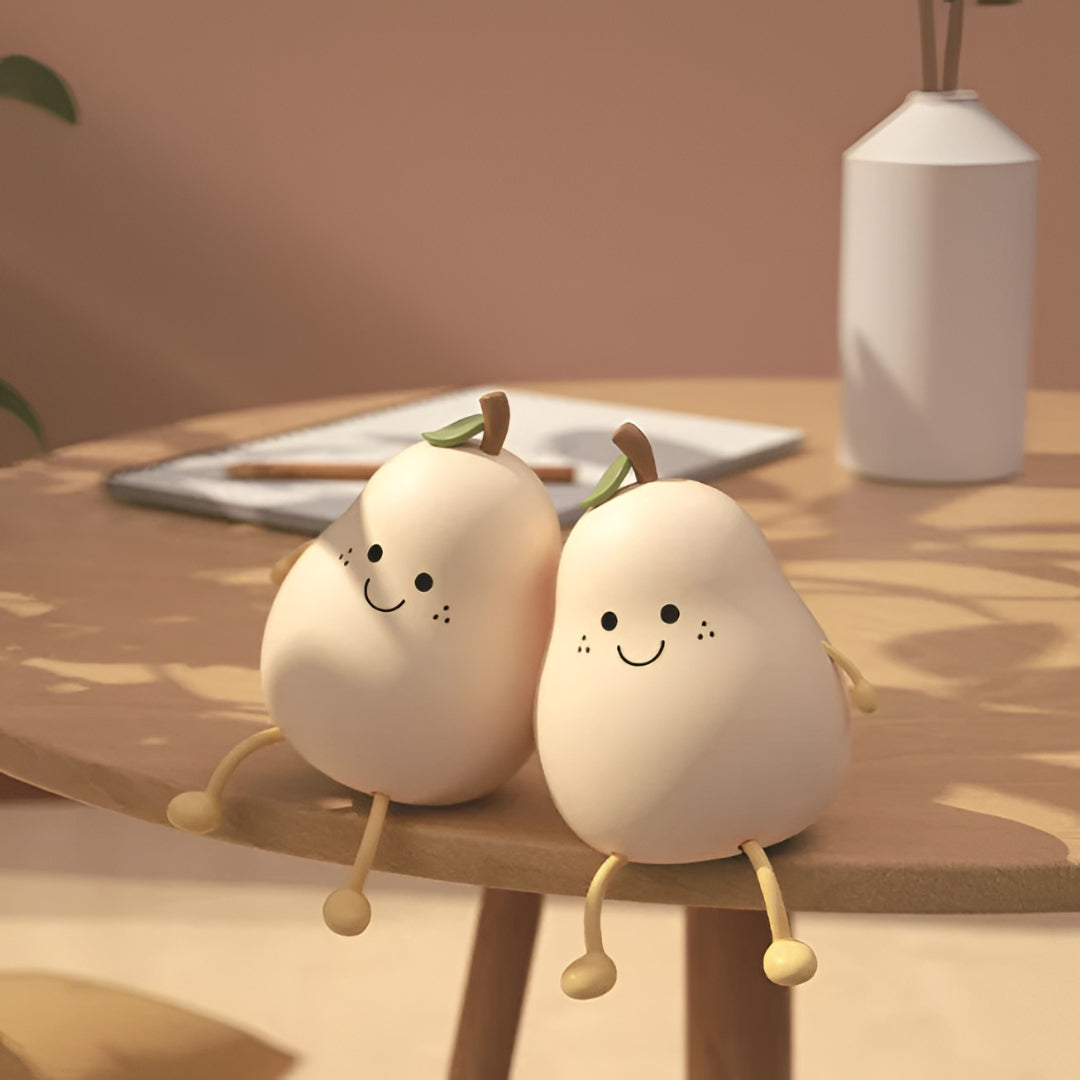 Pear Shape Silicone Bedside Lamp – Soft LED Glow