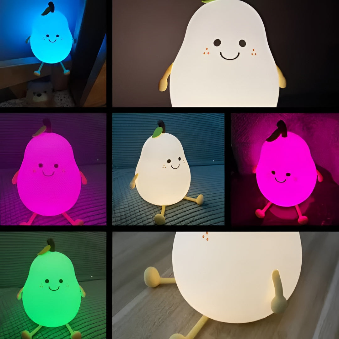 Pear Shape Silicone Bedside Lamp – Soft LED Glow
