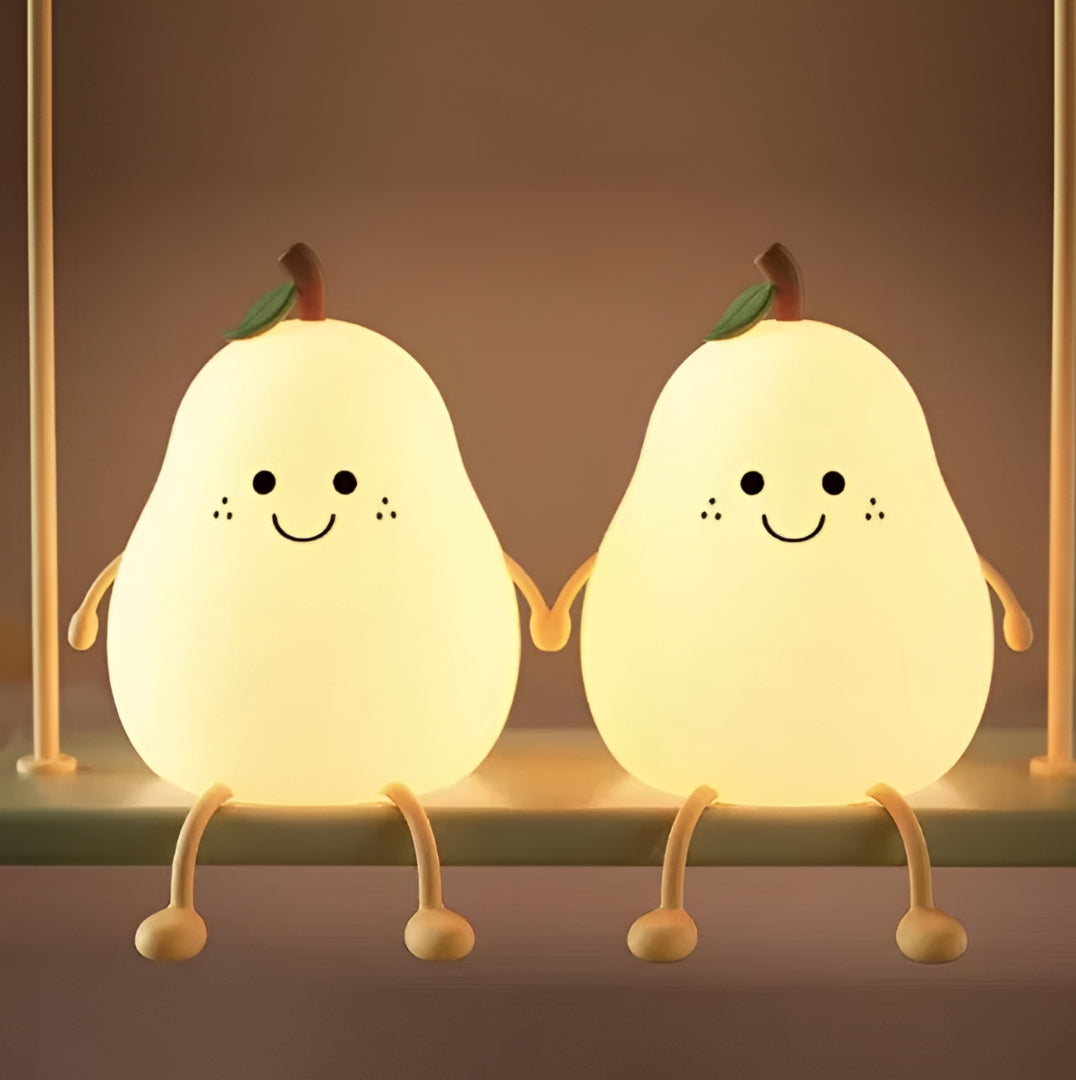 Pear Shape Silicone Bedside Lamp – Soft LED Glow