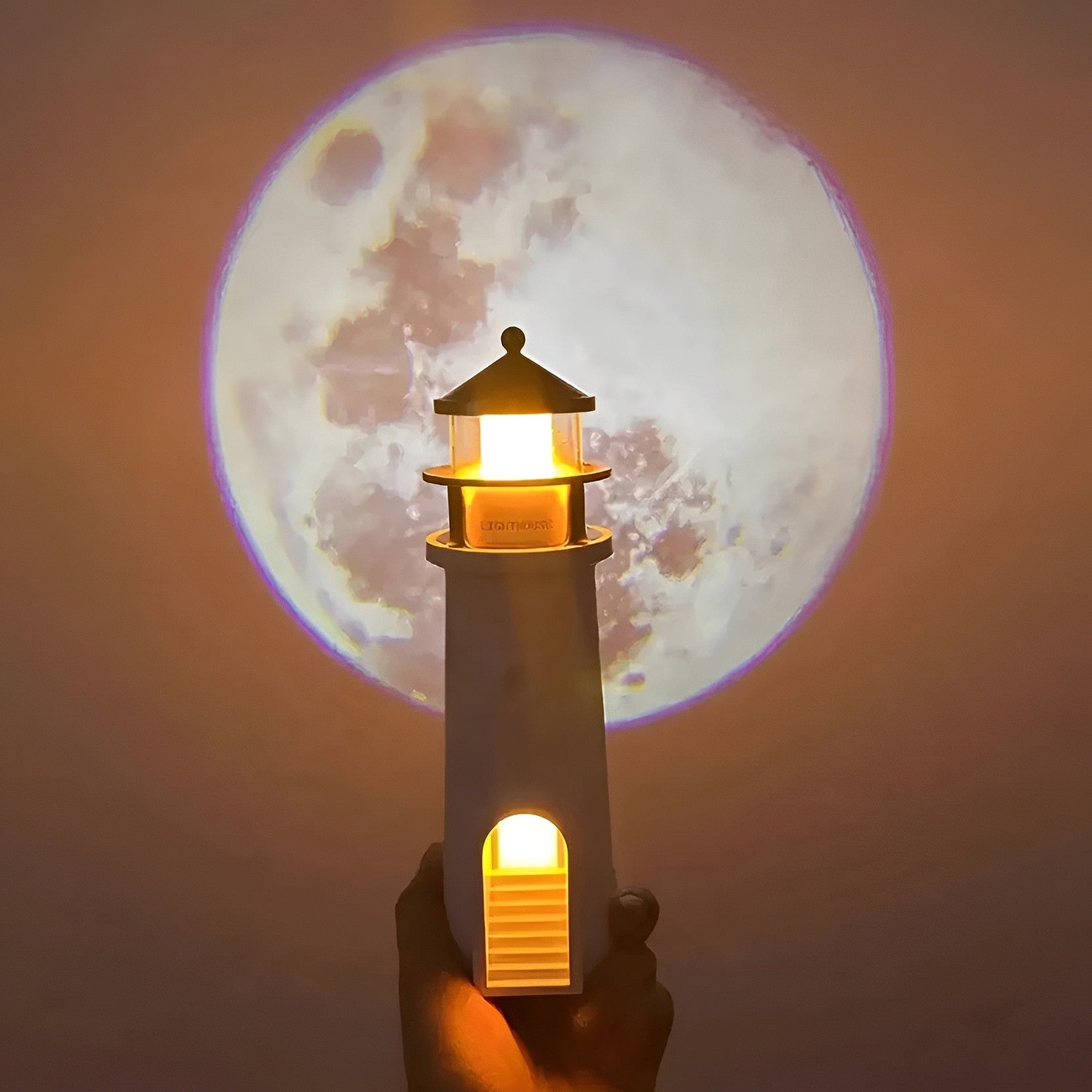 Lunar Glowhouse - Lighthouse Moon Projection Lamp