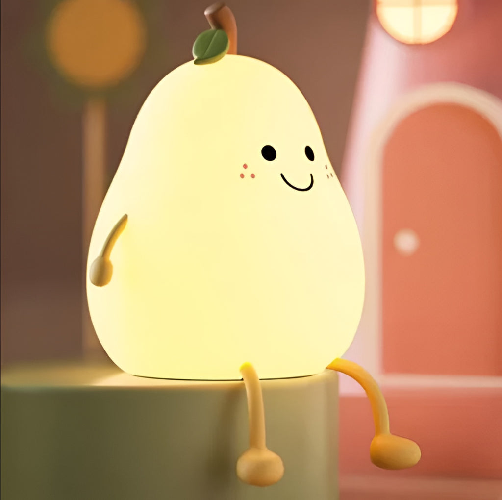 Pear Shape Silicone Bedside Lamp – Soft LED Glow