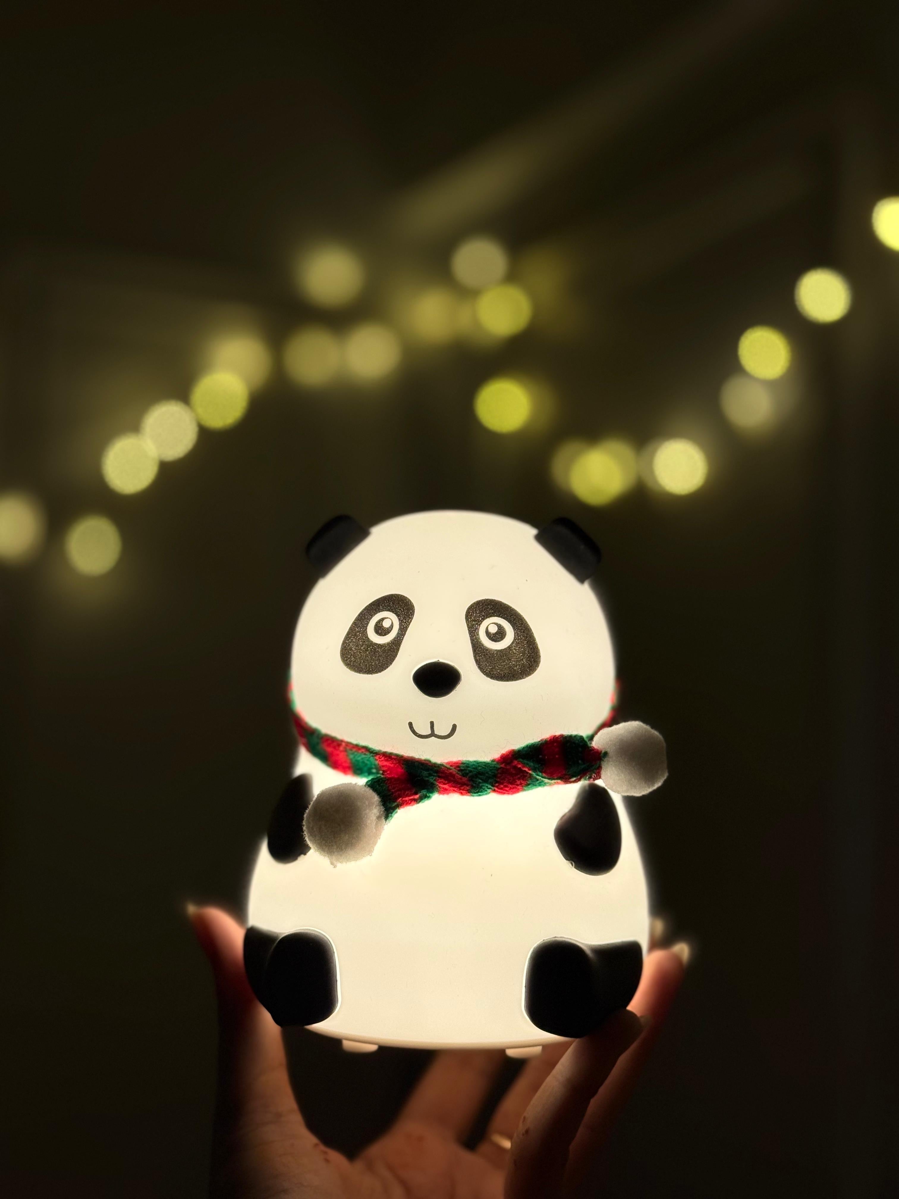 Cute Silicone Panda Lamp With Muffler