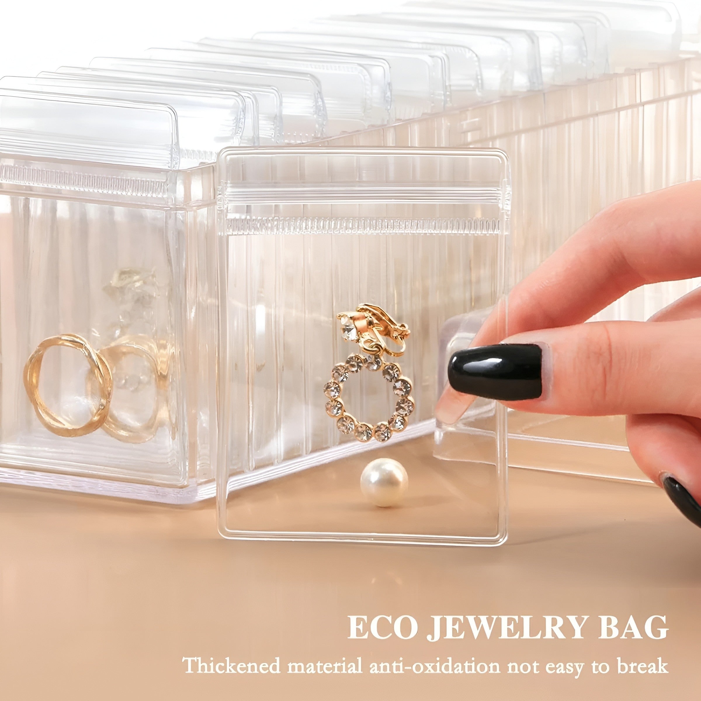 Rust Saver Acrylic Jewelry Organizer Box (20 Pouches)