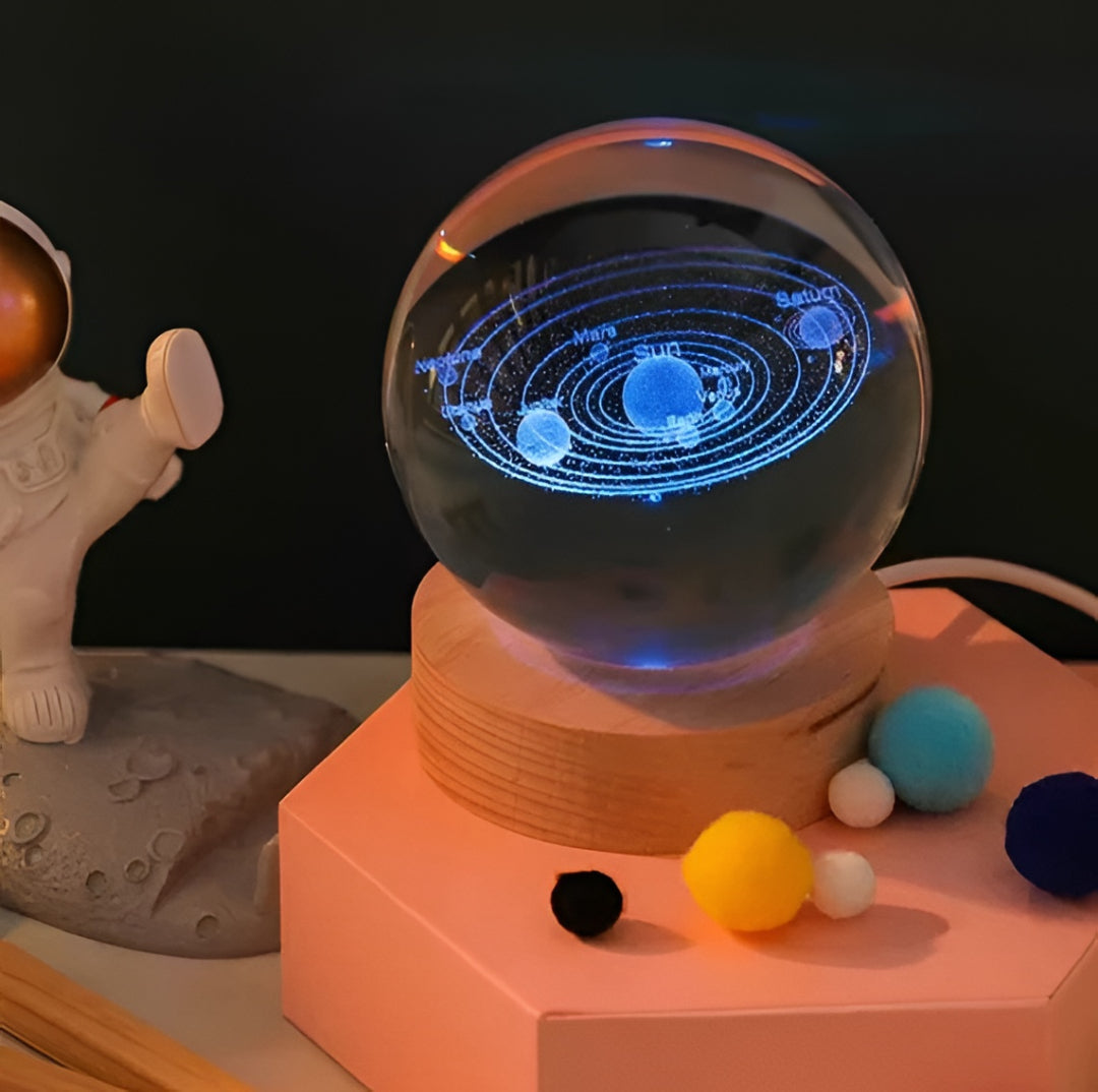 3D Saturn Crystal Ball LED Night Lamp