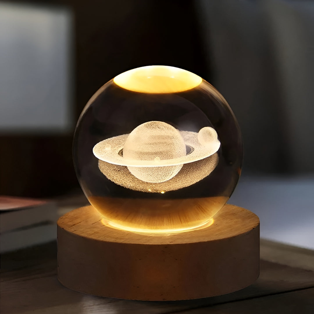 3D Saturn Crystal Ball LED Night Lamp