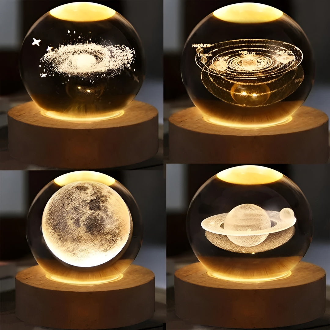 3D Saturn Crystal Ball LED Night Lamp