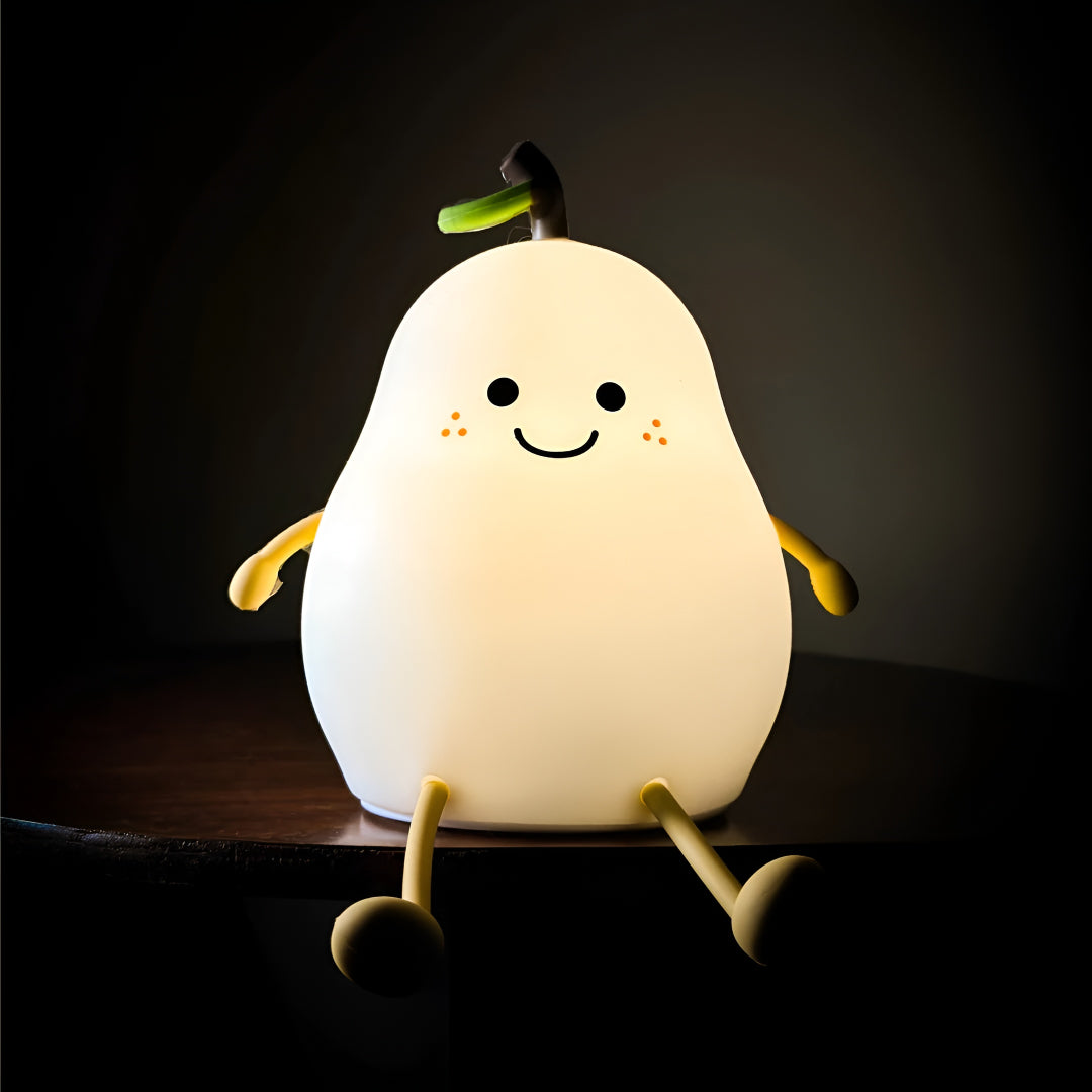 Pear Shape Silicone Bedside Lamp – Soft LED Glow